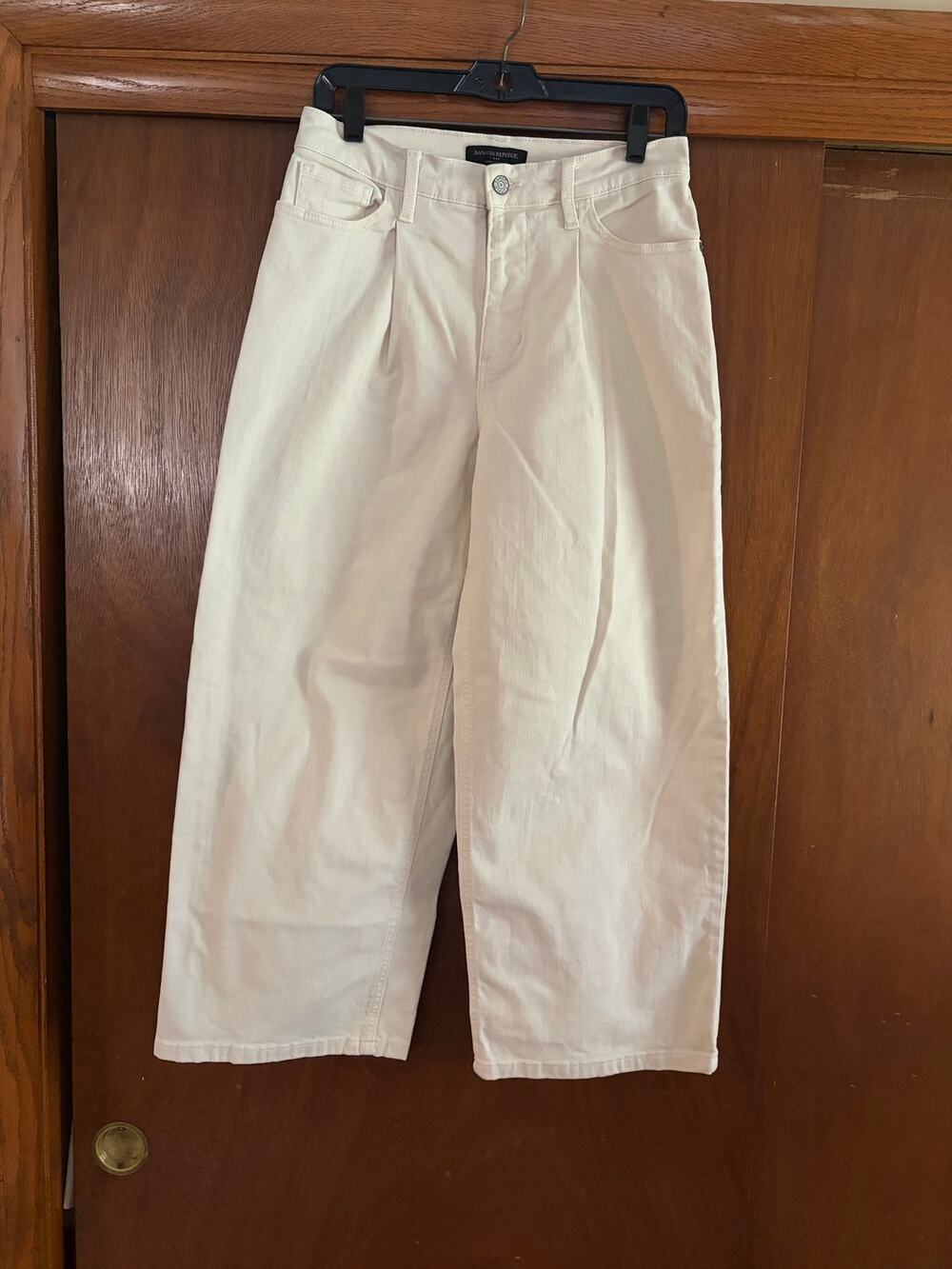 Banana Republic Wide Leg Crop Jeans White High Rise Denim Size 26/2